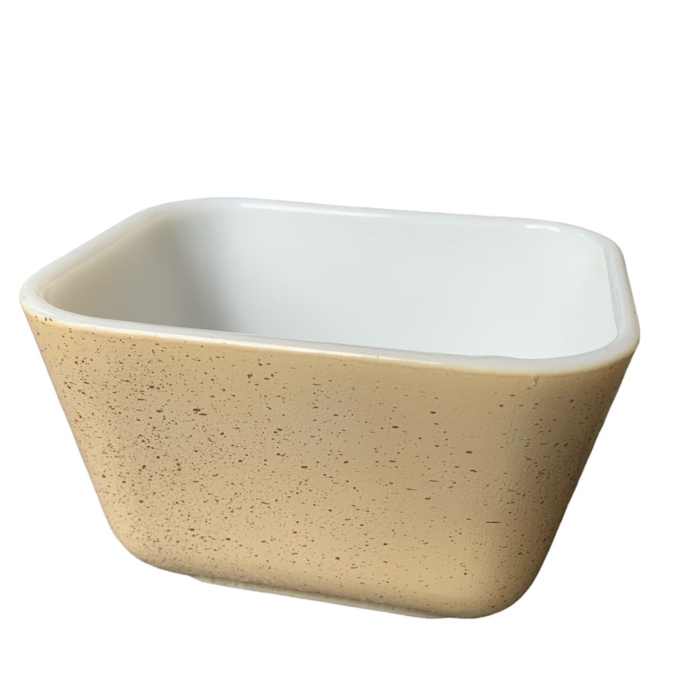 Vintage PYREX Homestead Refrigerator Dish 501-B Tan Speckle